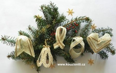 1 - srdíčko, pantoflíček, zvonek, pomeranč - se zlatou lacetkou